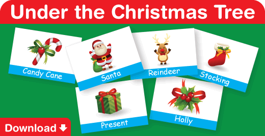 Download flash cards for our video, Under the Christmas Tree